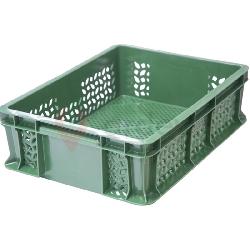 Пластиковый ящик универсальный перфорированный, 400х300х120 (Зеленый)