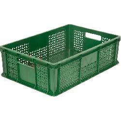 Пластиковый ящик универсальный перфорированный, дно сплошное 400х300х120 (Зеленый)