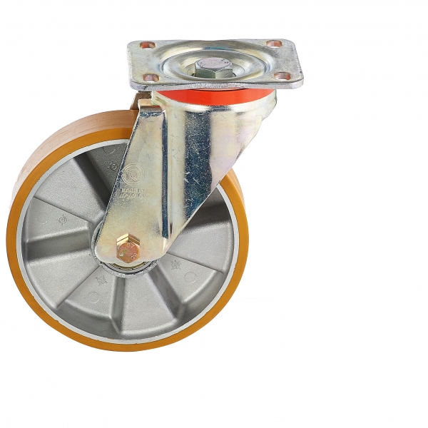 Колесо Tellure Rota 657604 большегрузное поворотное, диаметр 150мм, грузоподъемность 600кг, полиуретан TR, алюминий