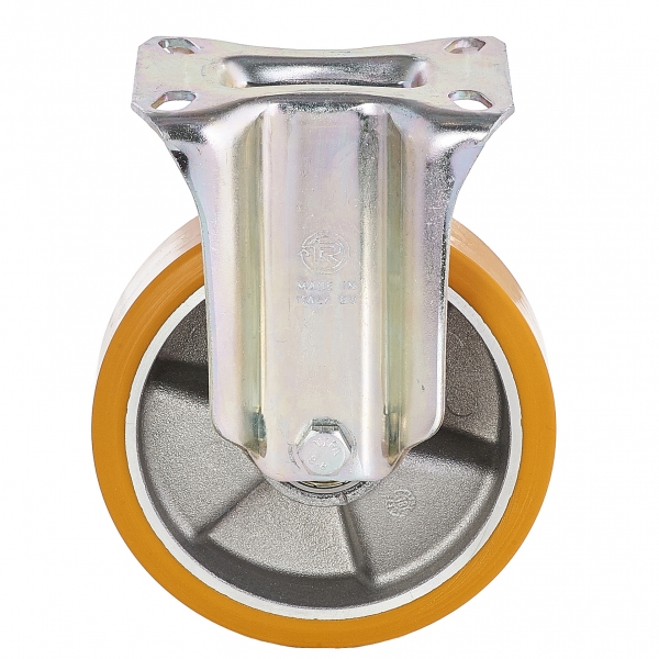 Колесо Tellure Rota 658602 большегрузное неповоротное, диаметр 100мм, грузоподъемность 250кг, полиуретан TR, алюминий