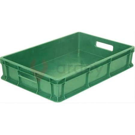 Пластиковый ящик универсальный сплошной, 600х400х120 (Зеленый)