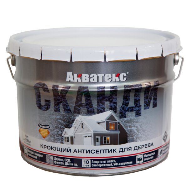 Акватекс Сканди кроющий антисептик для древесины 2,5л. топленое молоко (минимальный заказ 4шт)