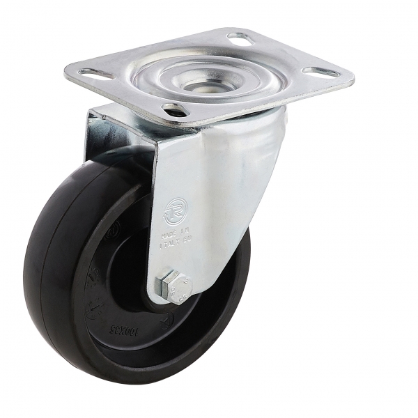 Колесо Tellure Rota 067150 поворотное, диаметр 100мм, грузоподъемность 150кг, термостойкая смола до 280С, классическая термостойкая втулка