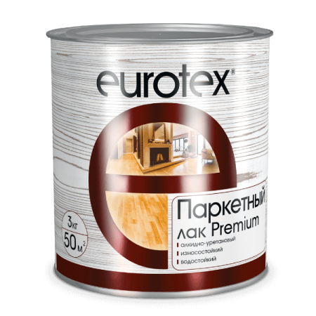 Евротекс Premium лак паркетный алкидно-уретановый износостойкий 0,8л. Глянцевый (минимальный заказ 6шт.)