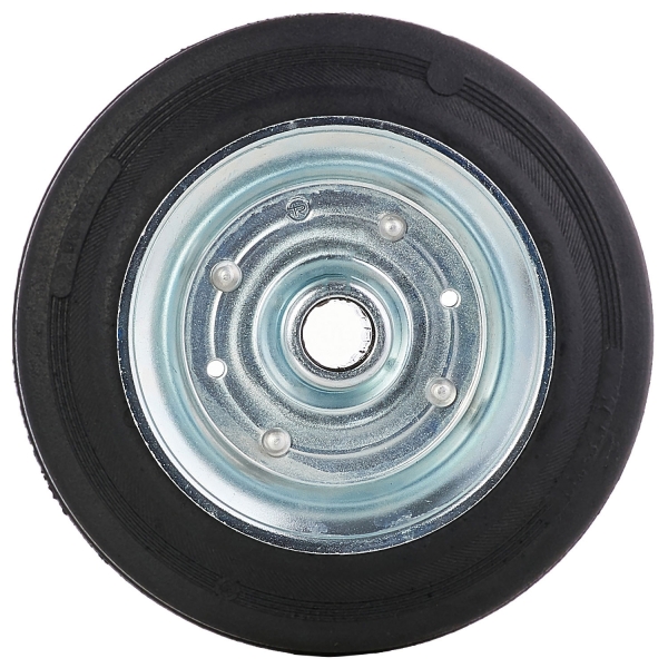 Колесо Tellure Rota 533110 под ось, диаметр 160мм, грузоподъемность 180кг, черная резина, сталь