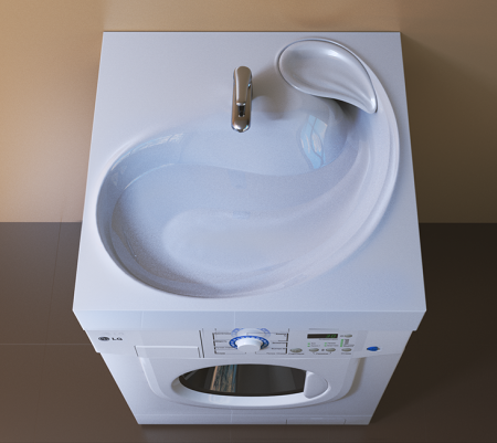 Раковина над стиральной машиной RAVAL Buta  (5211600)(регулируемые кронштейны в комплекте)