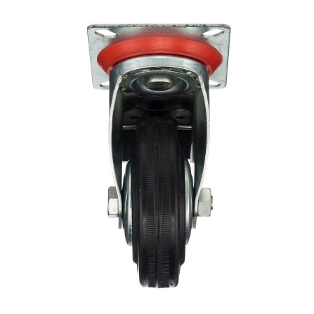 Колесо поворотное с тормозом Стелла-техник 4003-100 диаметр 100мм, грузоподъемность 70кг, резина, металл