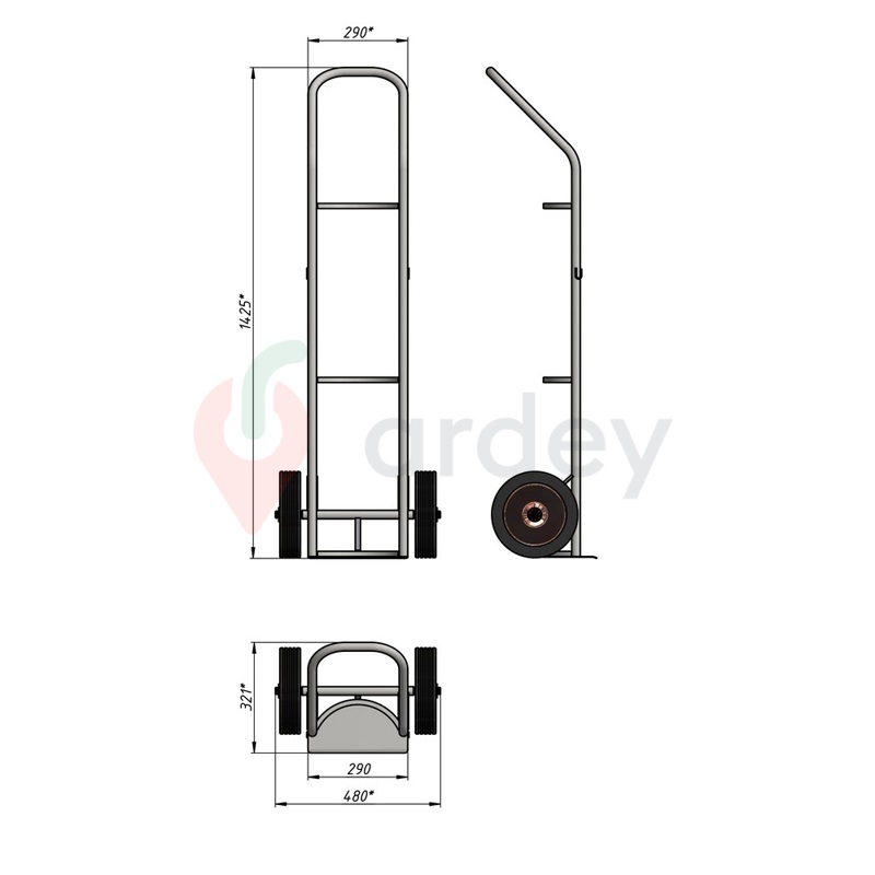 Чертеж тележки для баллонов