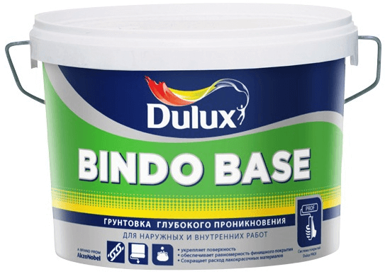 Dulux BINDO BASE водорастворимая грунтовочная краска на основе акрилового латекса 9л
