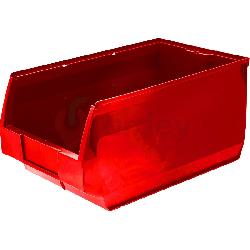 Пластиковый лоток для склада красный, сплошной (290х230х150)