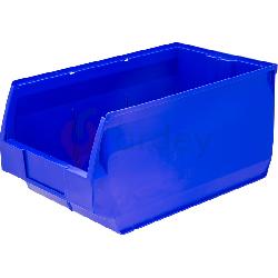 Пластиковый лоток для склада синий, сплошной (250х148х130)