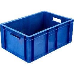 Пластиковый ящик универсальный сплошной, 600х400х180 (Синий)