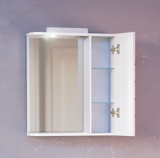 Зеркало-шкаф RAVAL Kub 60 белый с подсветкой (Kub.03.60/W)