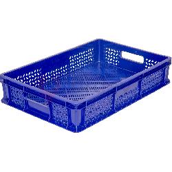 Пластиковый ящик универсальный перфорированный, 600х400х140 (Синий)