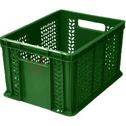 Пластиковый ящик универсальный перфорированный, 400х300х230 (Зеленый)