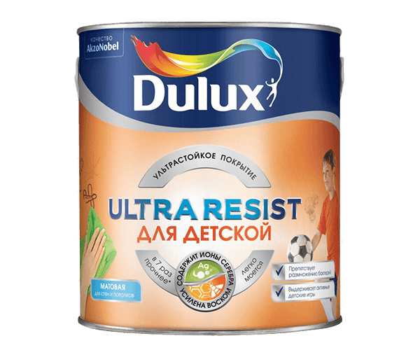 Краска Dulux Ultra Resist для Детской матовая база BC 2,25л