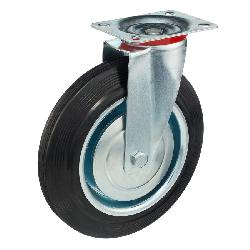 Колесо поворотное Стелла-техник 4001-250 диаметр 250мм,  грузоподъемность 210кг, резина, металл