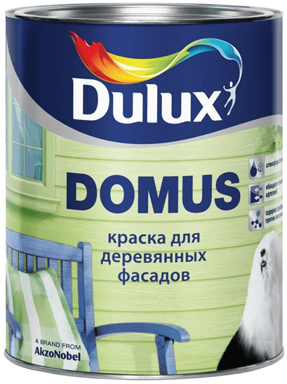 DULUX DOMUS полуглянцевая масляно-алкидная краска для деревянных фасадов База BW 2,5л