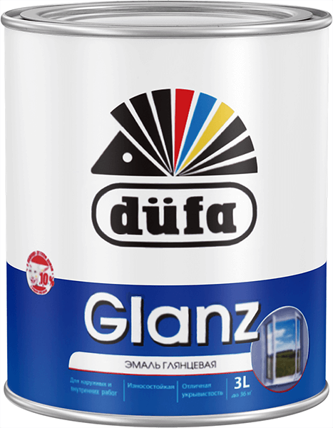 Dufa Эмаль алкидная GLANZ для внутренних и наружных работ глянцевая белая 0,75л
