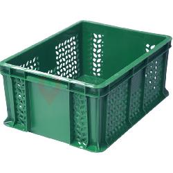 Пластиковый ящик универсальный перфорированный, 400х300х180 (Зеленый)