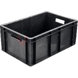 Пластиковый ящик универсалный, сплошной 400х300х230 (Черный)