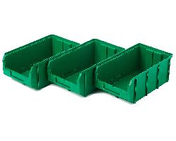 Пластиковый ящик V-3-К3-зеленый , 342х207х143мм, комплект 3 штуки