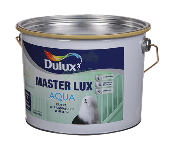 Dulux MASTER Lux Aqua 70 эмаль акриловая для радиаторов и мебели глянцевая База BW 2,5л