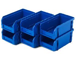 Пластиковый ящик V-1-К6-синий , 172х102х75мм, комплект 6 штук