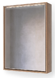 Зеркало-шкаф RAVAL Frame 75 Дуб трюфель с подсветкой, розеткой (Fra.03.75/DT)
