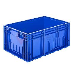 6280 RLKLT Пластиковый контейнер светлосиний, стенки сплошные, дно с отверстиями, 594х396х280