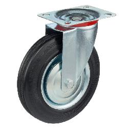 Колесо поворотное Стелла-техник 4001-200 диаметр 200мм,  грузоподъемность 185кг, резина, металл