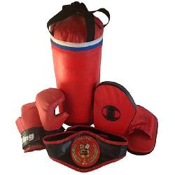 Набор боксерский ЧЕМПИОН (мешок 40см,перчатки, лапы, пояс чемпиона)