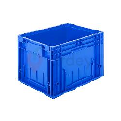 4280 VDA RLKLT Пластиковый контейнер светлосиний, стенки сплошные, дно с отверстиями, 396х297х280