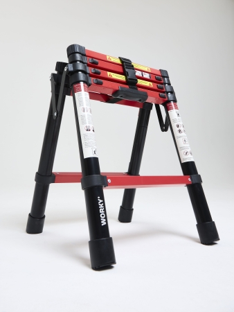 Лестница стремянка телескопическая WORKY BLACK 4+5 ступеней 1,1м+1,4м