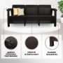 Комплект садовой мебели HomlyGreen 3+4стула+обеденный стол 153х79, с комплектом черных подушек