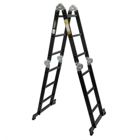 WORKY Лестница-стремянка 4х5 трансформер Profi Black с помостом,  высота 5, 9м ARD257750