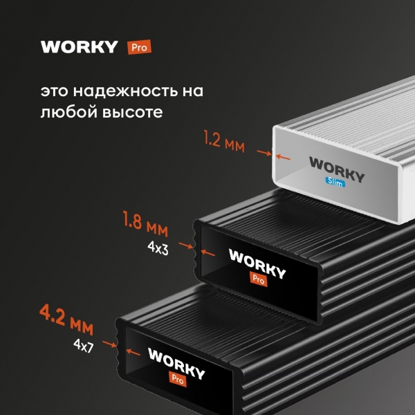 Лестница-стремянка 4x8 трансформер WORKY Pro, высота 9,1м