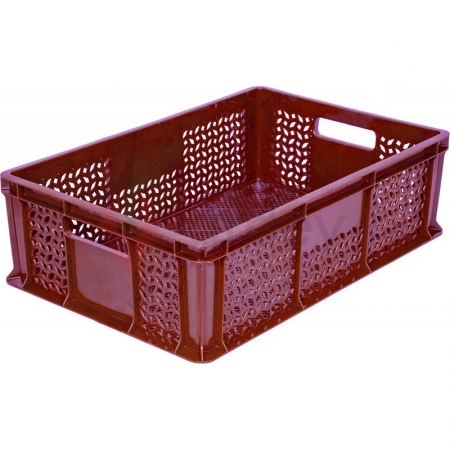 Пластиковый ящик универсальный перфорированный, 600х400х180 (Красный)