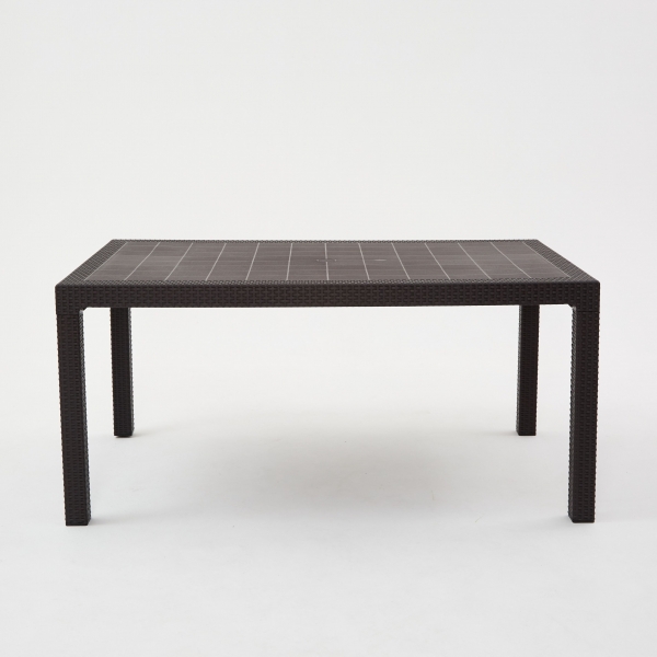 Комплект садовой мебели из ротанга Set 5+2+1+обеденный стол 160х95, с комплектом серых подушек