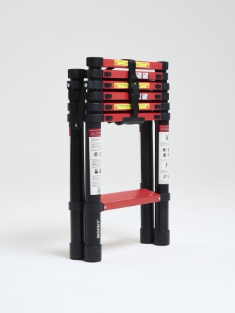 Лестница стремянка телескопическая WORKY BLACK 6+7 ступеней 1,7м+2,0м