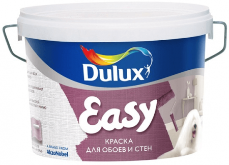DULUX Easy водоэмульсионная матовая краска для обоев и стен 5л BW