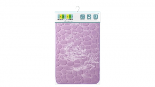 Коврик для ванной Grampus, GR-3204P, фиолетовый, 50х80 см