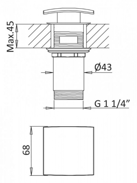 Cezares PORTA-BLI2-BIO Смеситель для раковины однорычажный, с донным клапаном, исполнение белый матовый