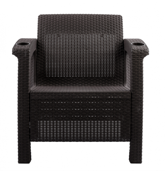 Садовое кресло, искусственный ротанг, мокко 73х70х79 см, без подушек.