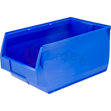 Пластиковый лоток для склада Milano, синий, сплошной (350х230х150)
