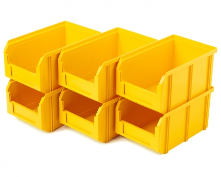 Пластиковый ящик V-2-желтый 234х149х120мм, 3,8 литра