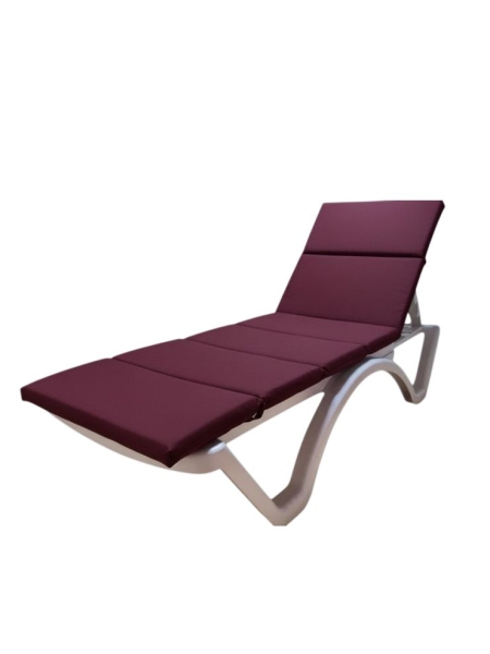 Матрас для шезлонга 58х190 складной, цвет бордовый