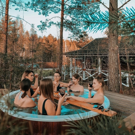 Купель 1700л. на 6-8 чел. с подогревом COMFORT FAMILY 220 HOT 50кВт., Доп. функция Хромотерапия