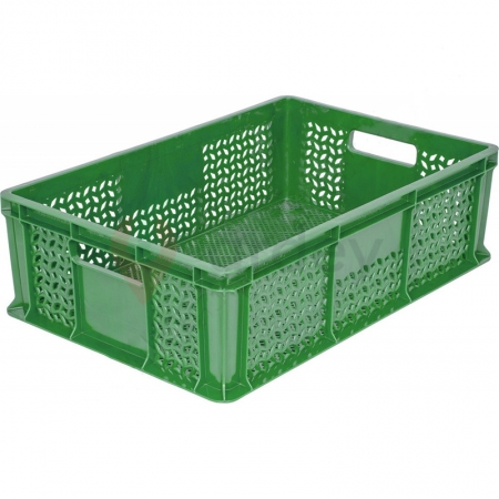 Пластиковый ящик универсальный перфорированный, 600х400х180 (Зеленый)