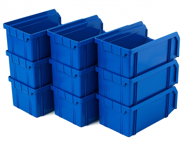 Пластиковый ящик V-1-К9-синий , 172х102х75мм, комплект 9 штук